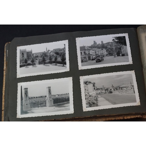 177 - A World War Two German Photograph Album Complete With Contents Of Approx 100 Photographs Belonging T... 