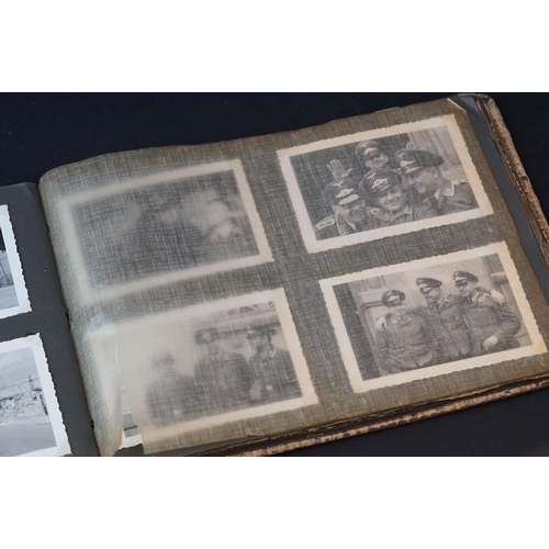 177 - A World War Two German Photograph Album Complete With Contents Of Approx 100 Photographs Belonging T... 