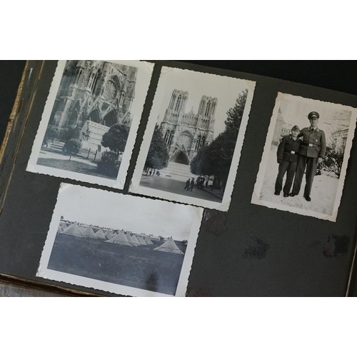 177 - A World War Two German Photograph Album Complete With Contents Of Approx 100 Photographs Belonging T... 