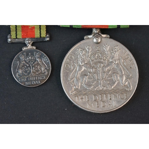 178 - A Full Size British World War Two Defence Medal Together With A Miniature Defence Medal, A Hallmarke... 