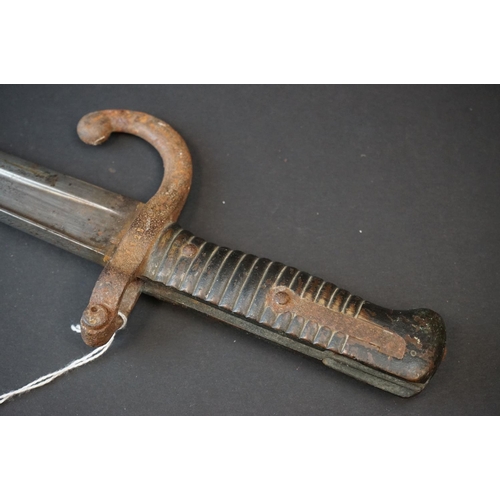 179 - A French Chassepot M1866 Sword Bayonet And Scabbard, This Is The French Yataghan Curved Sword Bayone... 