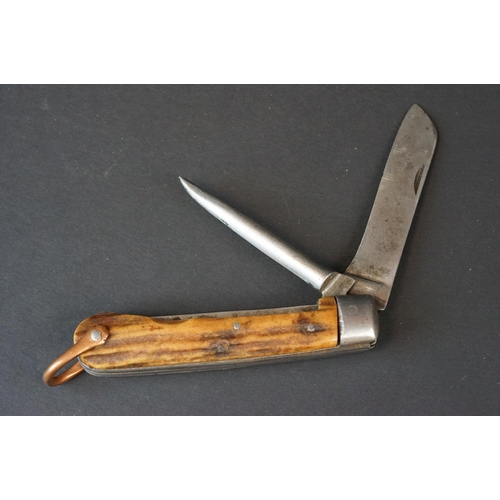 84 - Two Vintage Jack Knives To Include A Military Issued Example With Broad Arrow Mark.