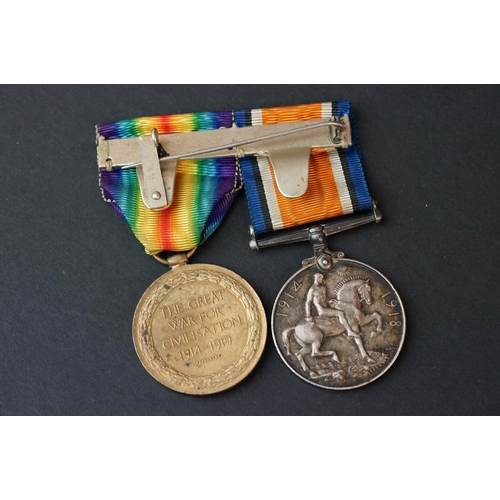 87 - A Full Size British World War One Medal Pair To Include The Great War Of Civilisation Victory Medal ... 