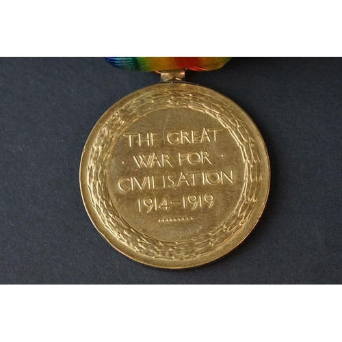 89 - A Full Size British World War One Medal Pair To Include The Great War Of Civilisation Victory Medal ... 