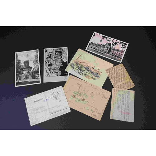 191 - A Collection Of World War Two German Ephemera To Include Photo Postcards, Postcards, Documents, Card... 