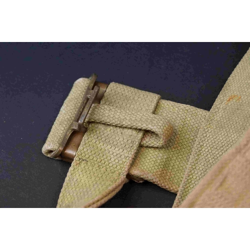 201 - A British World War Two Webbing Belt With A No.4 MK.II Lee Enfield Spike Bayonet With Frog And Scabb... 