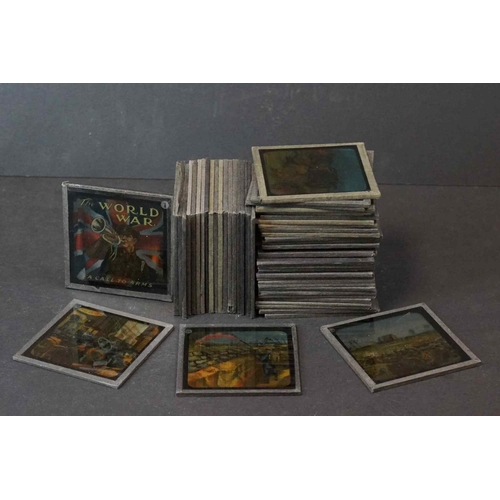 355 - A Collection Of Approx Fifty Early 20th Century Military Glass Magic Lantern Slides To Include World... 