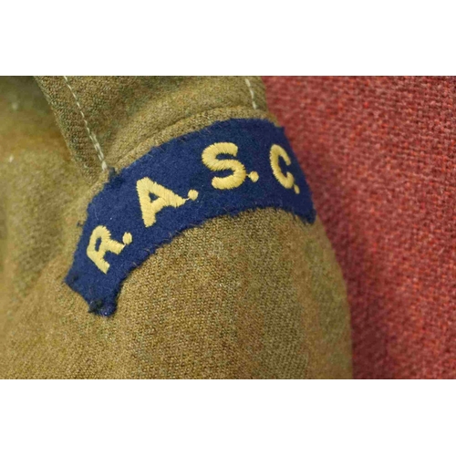 374 - A British 1949 Dated Army Serge Battledress Blouse With Original R.A.S.C. / Royal Army Service Corps... 