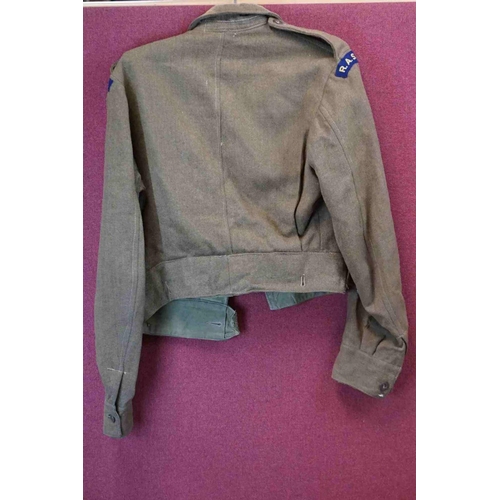 374 - A British 1949 Dated Army Serge Battledress Blouse With Original R.A.S.C. / Royal Army Service Corps... 