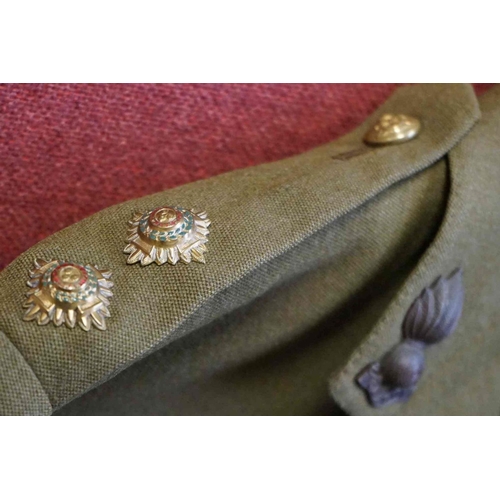 375 - A British 1943 Dated Royal Artillery Regiment Officers Service Dress Tunic, Kings Crown Regimental B... 