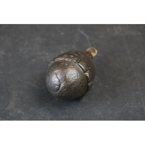 125A - A World War One German Inert Egg Grenade With Friction Fuse.