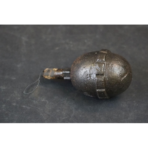 125A - A World War One German Inert Egg Grenade With Friction Fuse.