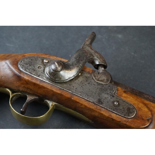 160A - An Antique 19th Century percussion cap Pistol With Brass Fitting.