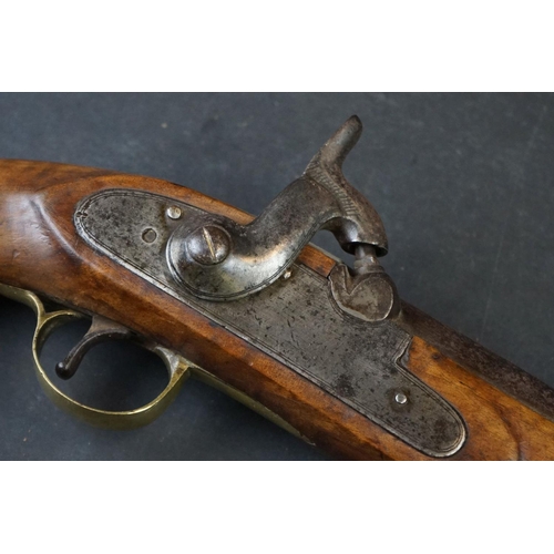 160A - An Antique 19th Century percussion cap Pistol With Brass Fitting.