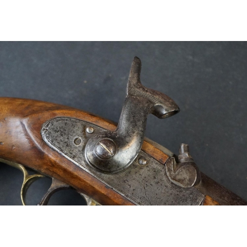 160A - An Antique 19th Century percussion cap Pistol With Brass Fitting.