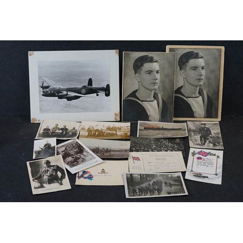 424 - A Collection Of Military Ephemera To Include Original Photographs And World War One Postcards.