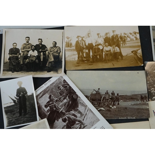 424 - A Collection Of Military Ephemera To Include Original Photographs And World War One Postcards.