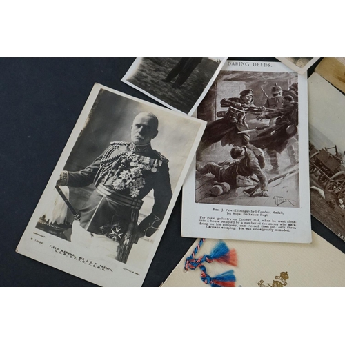 424 - A Collection Of Military Ephemera To Include Original Photographs And World War One Postcards.