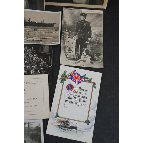 424 - A Collection Of Military Ephemera To Include Original Photographs And World War One Postcards.