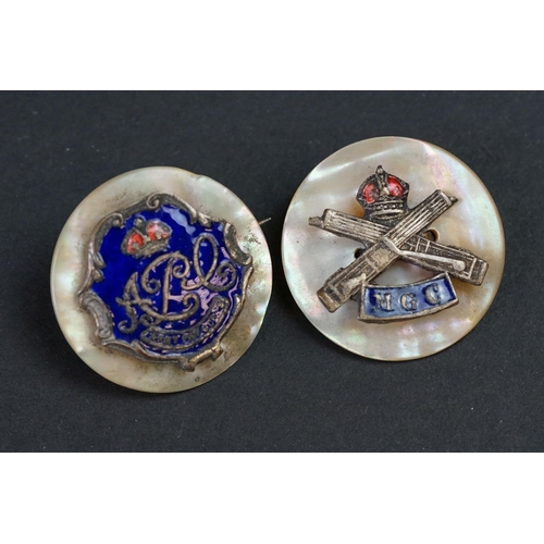 105A - A Collection Of Ten British Military Regimental Sweetheart Brooches To Include The East Surrey Regim... 