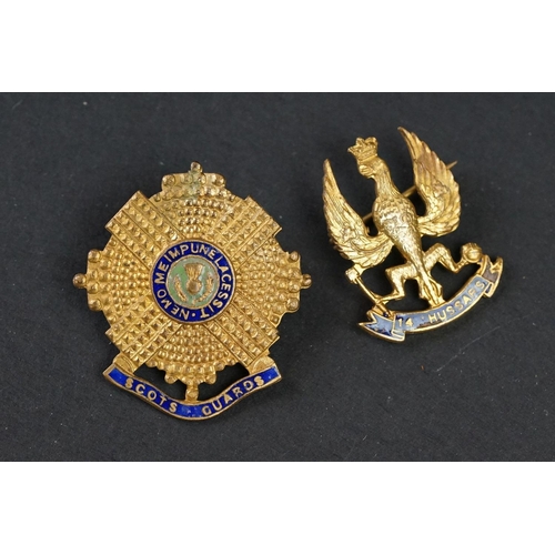 105A - A Collection Of Ten British Military Regimental Sweetheart Brooches To Include The East Surrey Regim... 