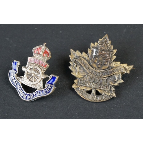 120A - A Collection Of British Military Sweetheart Jewellery To Include The Royal Artillery, The 14th Hussa... 