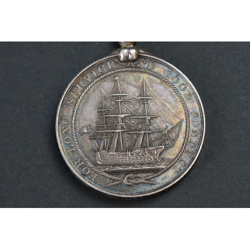 25A - A Full Size British Queen Victoria Royal Navy Long Service And Good Conduct Medal Named And Issued T... 