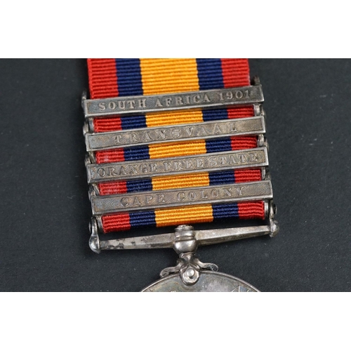 40A - A Full Size British Queens South Africa Medal With Four Clasps To Include The South Africa 1901, Tra... 