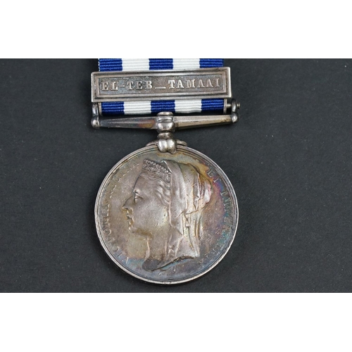 45A - A Full Size British Queen Victoria Egypt Campaign Medal With El-Teb Tamaai Clasp, Named And Issued T... 