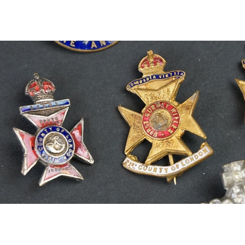 50A - A Collection Of Ten British Military Regimental Sweetheart Brooches To Include The Prince Consorts O... 