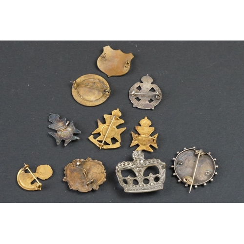 50A - A Collection Of Ten British Military Regimental Sweetheart Brooches To Include The Prince Consorts O... 