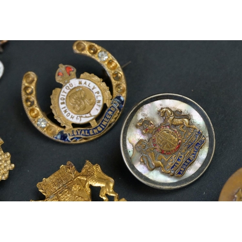 80A - A Collection Of Ten British Military Regimental Sweetheart Brooches To Include The Army Service Corp... 