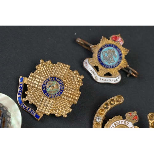 80A - A Collection Of Ten British Military Regimental Sweetheart Brooches To Include The Army Service Corp... 