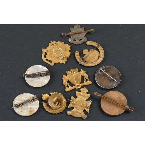 80A - A Collection Of Ten British Military Regimental Sweetheart Brooches To Include The Army Service Corp... 