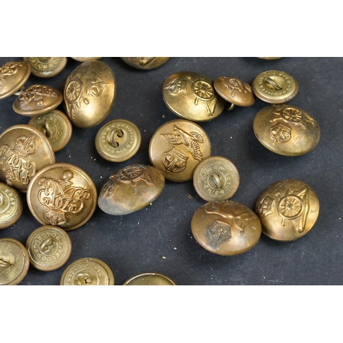 45 - A Collection Of British Military Regimental Brass Buttons Together With A Royal Engineers Sweetheart... 