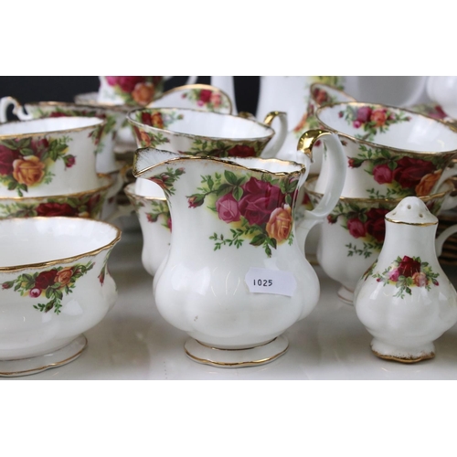 45 - Collection of Royal Albert ' Old Country Roses ' including Coffee Pot, 6 tea cups, 8 saucers, 10 cof... 