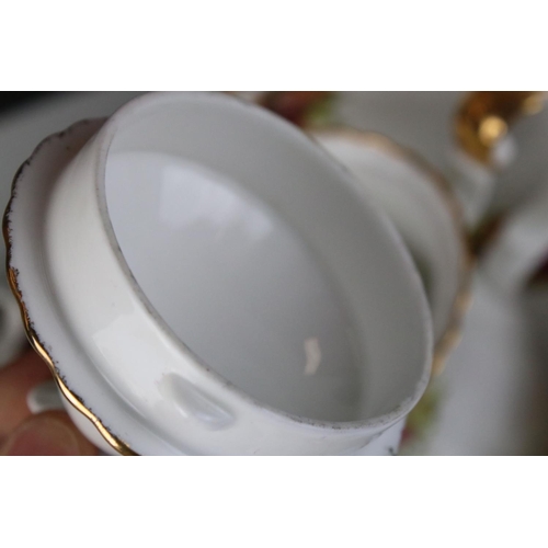 45 - Collection of Royal Albert ' Old Country Roses ' including Coffee Pot, 6 tea cups, 8 saucers, 10 cof... 