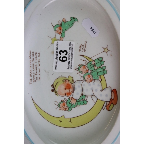 63 - Shelley ' Mabel Lucie Atwell ' Baby's Bowl, 22cms long