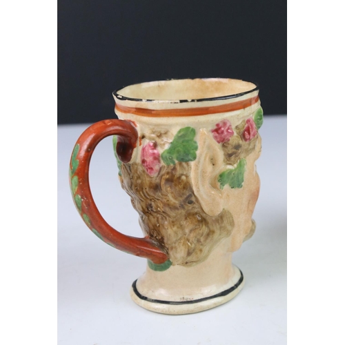 64 - 19th century Pearlware ' Bacchus ' Cup, Royal Copenhagen Pekinese Dog and Belleek Jug in the form of... 