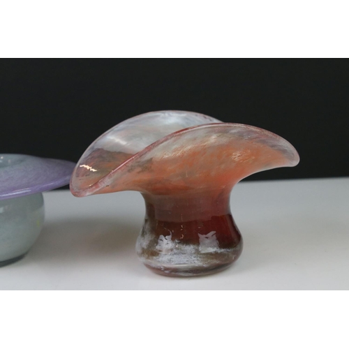 66 - Six Scottish Glass Bowls and Vases, probably including Vasart and Monart, tallest 9.5cms