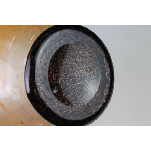 74a - Scottish Pink and Orange Swirl Glass Vase with gold aventurine inclusions, 21cms high together with ... 