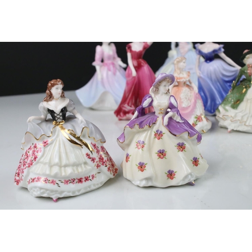 76 - Eleven Coalport Figurines, tallest 15cms