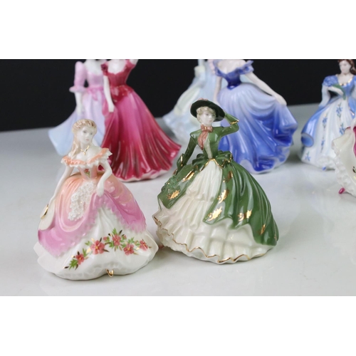 76 - Eleven Coalport Figurines, tallest 15cms