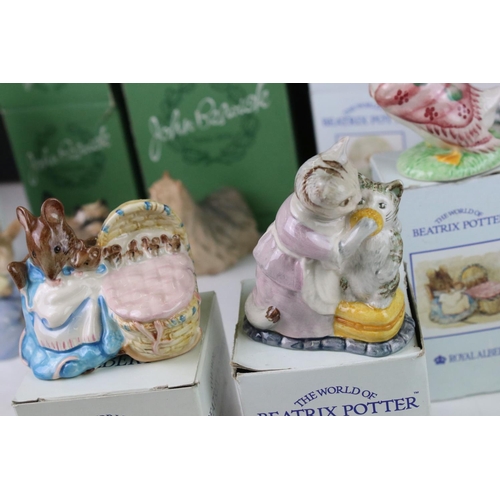 82 - Collection of Fourteen Boxed Beswick and Royal Albert Beatrix Potter Figures together with Two Boxed... 