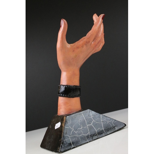 104 - An early 20th century Aertex advertising hand, stands approx 29cm in height.
