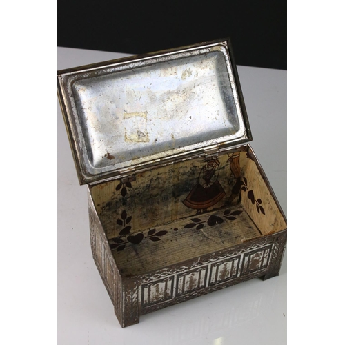 112 - Early 20th century ' Jacob's & Co ' Advertising Biscuit Tin in the form of an Embossed Coffer, 19cms... 