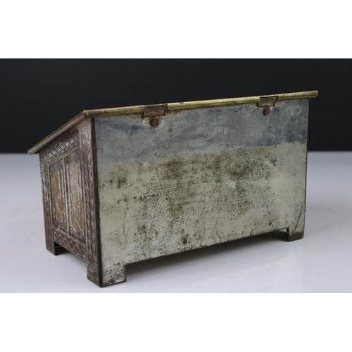 112 - Early 20th century ' Jacob's & Co ' Advertising Biscuit Tin in the form of an Embossed Coffer, 19cms... 