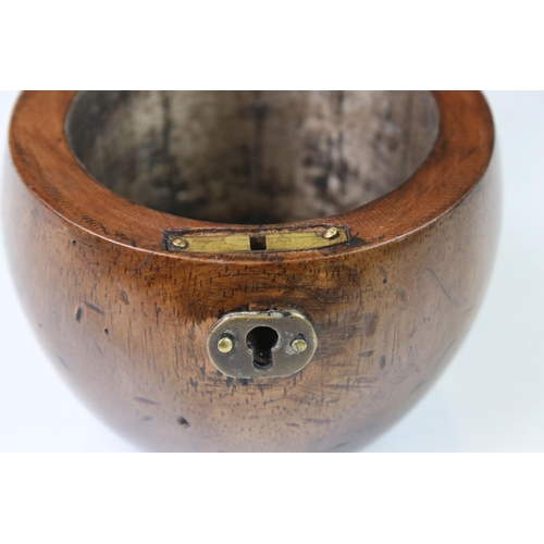 116 - Georgian style fruitwood tea caddy in the form of an apple
