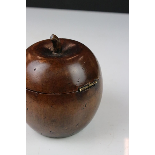 116 - Georgian style fruitwood tea caddy in the form of an apple