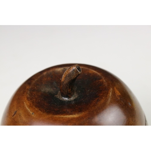 116 - Georgian style fruitwood tea caddy in the form of an apple